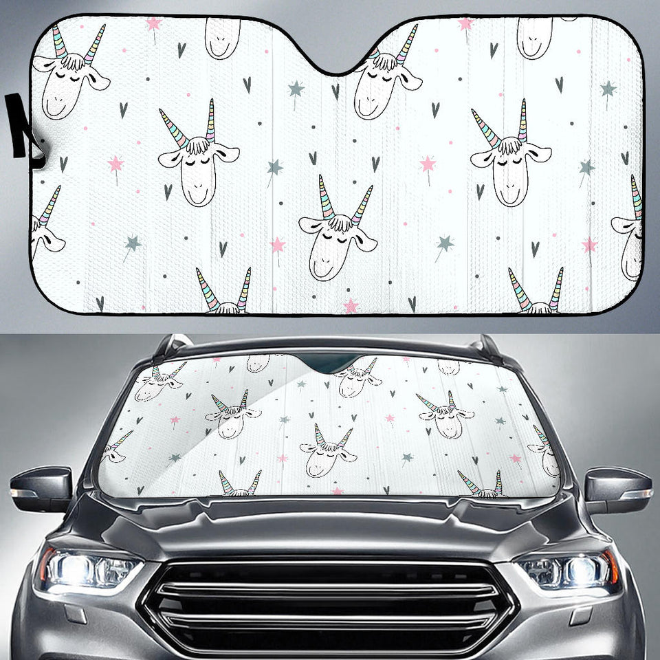 Cute Goat Design Pattern Car Sun Shade