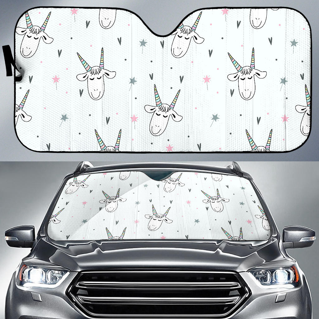 Cute Goat Design Pattern Car Sun Shade