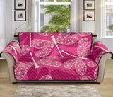 Beautiful dragonfly pink background Sofa Cover Protector