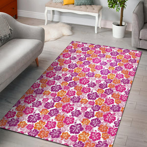 Hibiscus Pattern Print Design 01 Area Rug