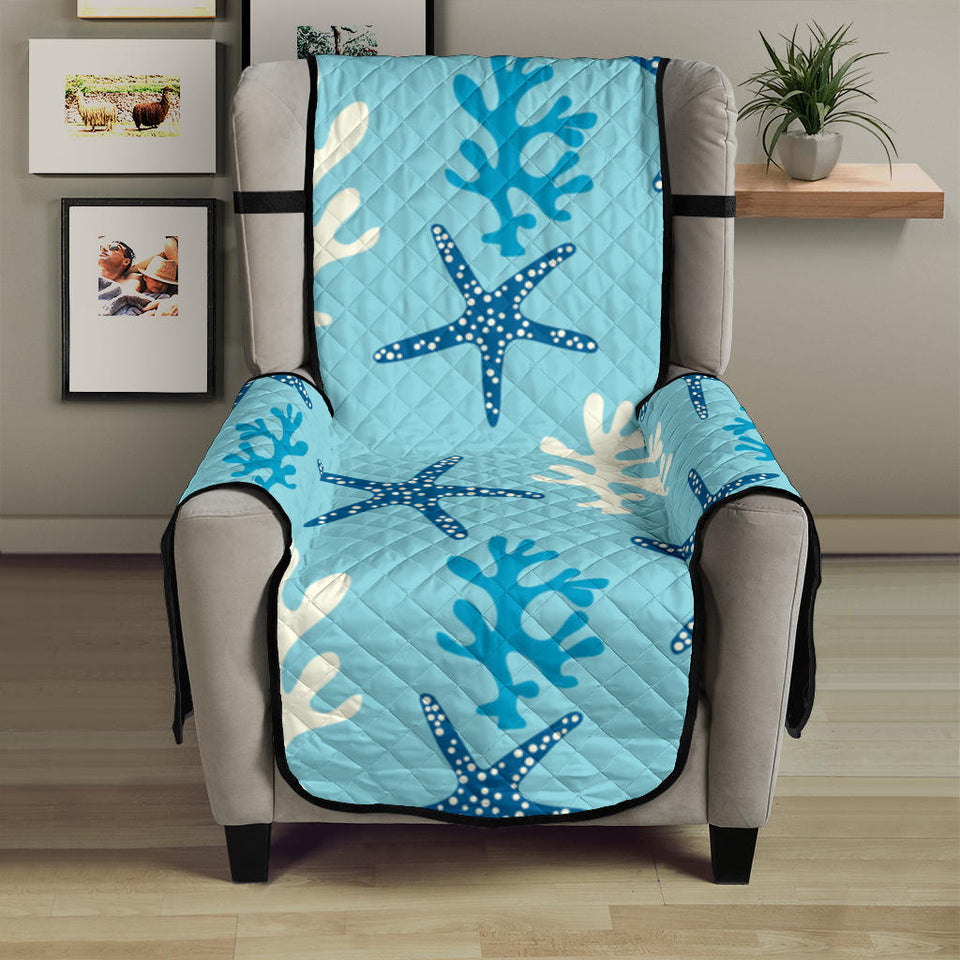 Blue starfish coral reef pattern Chair Cover Protector