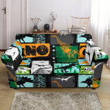 Dinosaurs Print Pattern Loveseat Couch Slipcover