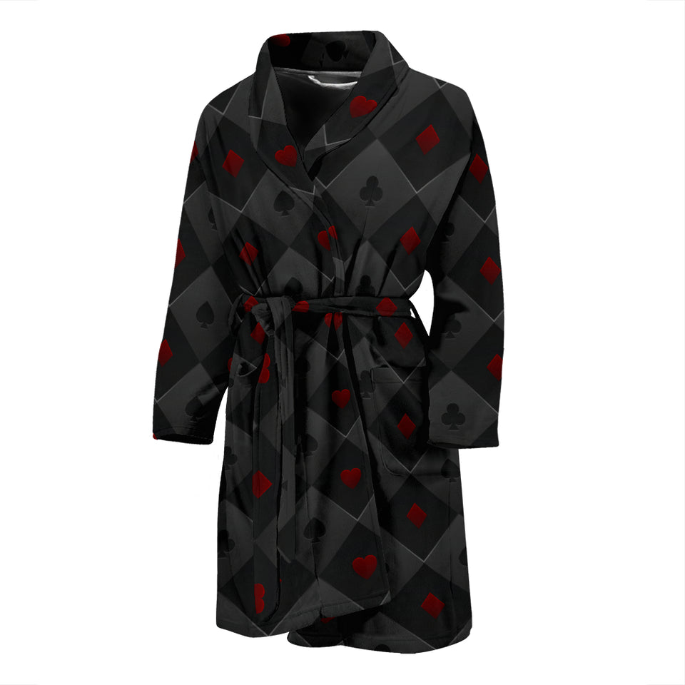 Casino Cards Suits Pattern Print Design 05 Men's Bathrobe
