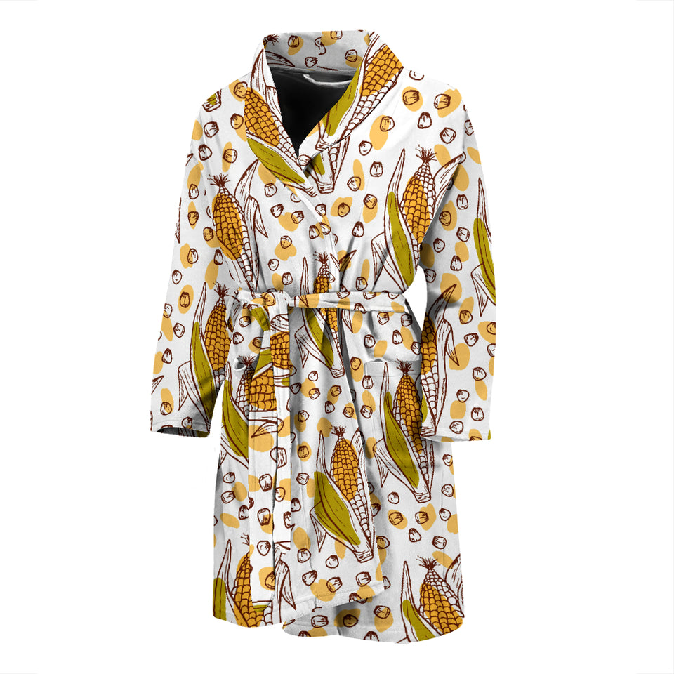 Corn Pattern Print Design 02 Men's Bathrobe