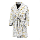 Christmas Tree Christmas Element Silver Gold Pattern Men'S Bathrobe