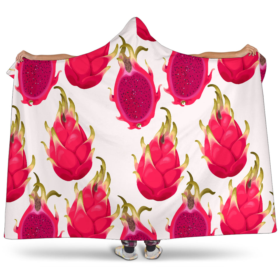 Dragon Fruits Design Pattern Hooded Blanket