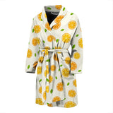 Oranges Leaves Pattern Men'S Bathrobe