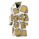 Bread Toast Pattern Print Design 03 Men's Bathrobe