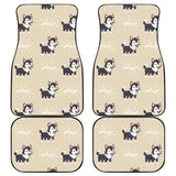Cute Siberian Husky Front And Back Car Mats