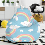Cute Rainbow Clound Star Pattern Blue Background Bean Bag Cover