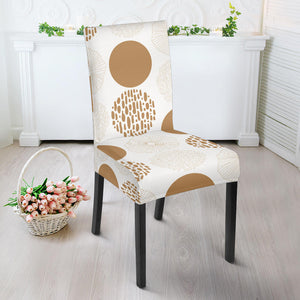 Gold Texture Mushroom Pattern Dining Chair Slipcover
