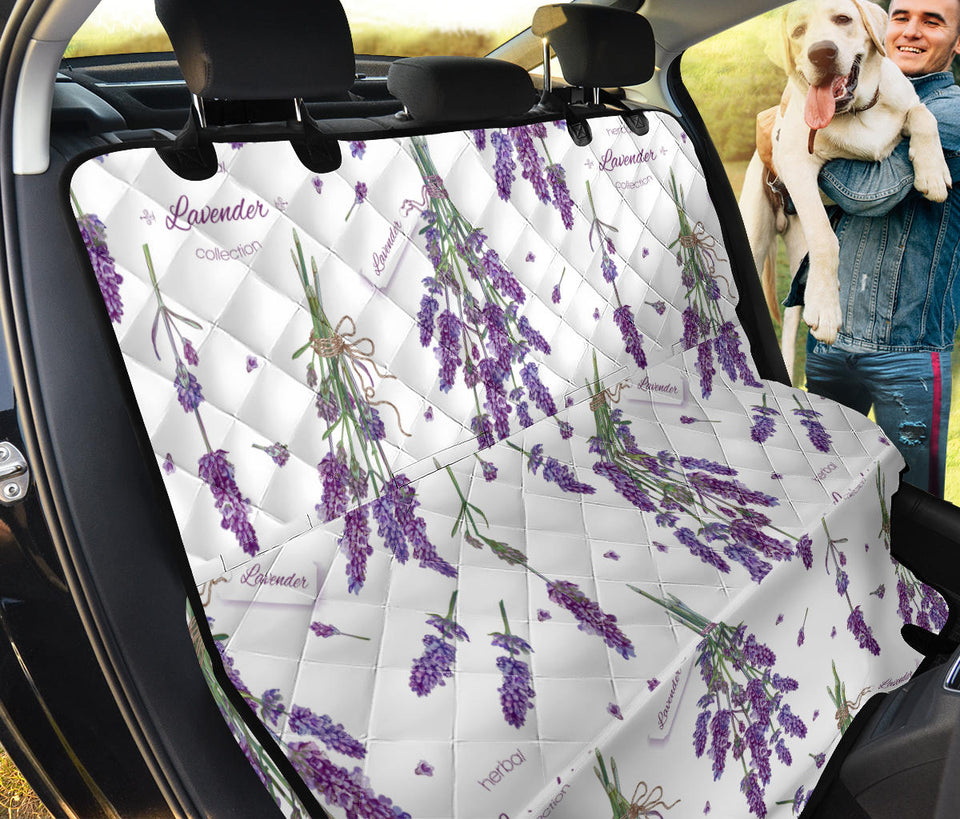 Lavender Flower Design Pattern Dog Car Seat Covers