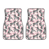 Zebra Pink Flower Background Front Car Mats