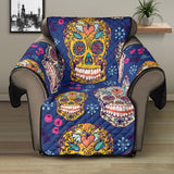 Sugar skull flower pattern Recliner Cover Protector