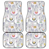 Cute Llama Alpaca Pattern Front And Back Car Mats