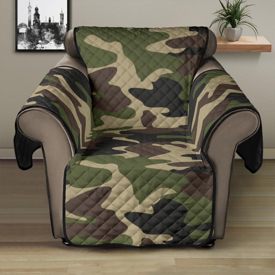 Dark Green camo camouflage pattern Recliner Cover Protector