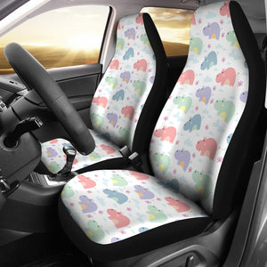 Hippopotamus Pattern Print Design 03 Universal Fit Car Seat Covers