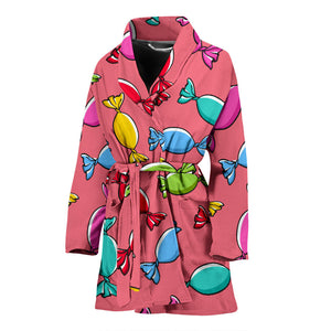 Colorful Wrapped Candy Pattern Women'S Bathrobe