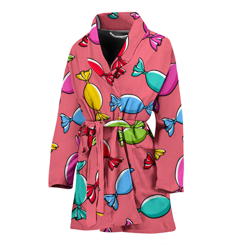 Colorful Wrapped Candy Pattern Women'S Bathrobe
