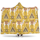 Camels Ethnic Motif Pattern Hooded Blanket