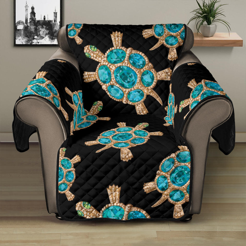 Sea turtle blue stone pattern Recliner Cover Protector