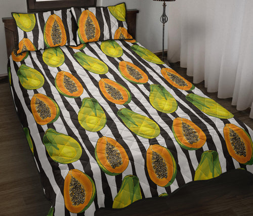 papaya design pattern Quilt Bed Set