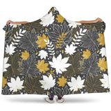 Beautiful Gold Autumn Maple Leaf Pattern Hooded Blanket