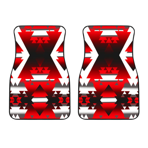 Red Winter Camp Front Car Mats (Set Of 2)
