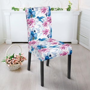 Hummingbird Pattern Print Design 02 Dining Chair Slipcover