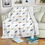 Cute Helicopter Star Pattern Premium Blanket