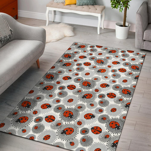 Ladybug Pattern Print Design 05 Area Rug