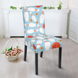 Bowling Ball Bowling Pins Blue Blackground Dining Chair Slipcover