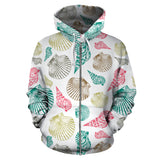 Colorful Shell Pattern Zip Up Hoodie