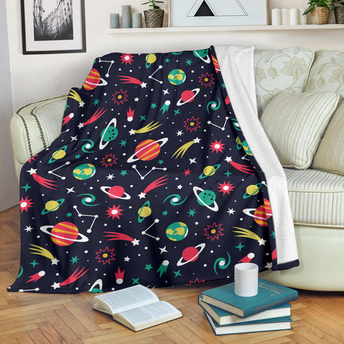 Colorful Space Pattern Planet Star Premium Blanket