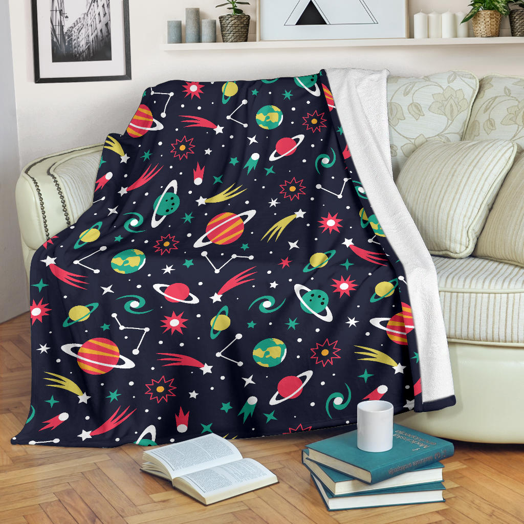 Colorful Space Pattern Planet Star Premium Blanket