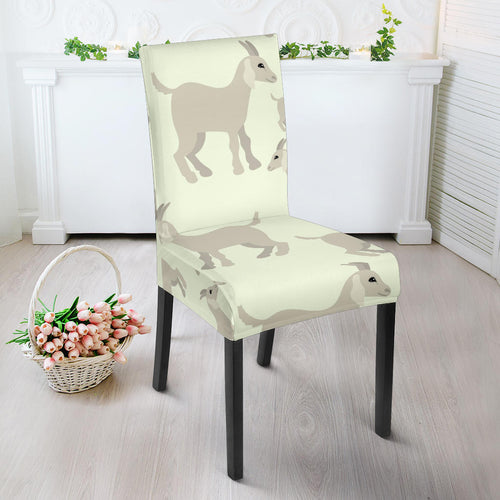 Little Young Goat Pattern Dining Chair Slipcover