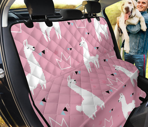 Llama Alpaca Pink Background Dog Car Seat Covers