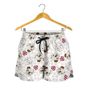 English Bulldog Pattern Print Design 01 Women Shorts