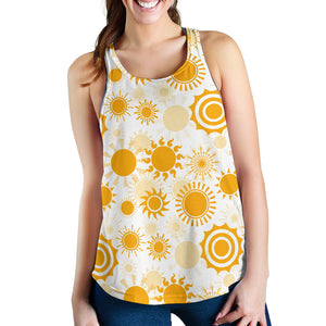 Sun design pattern Women Racerback Tank Top