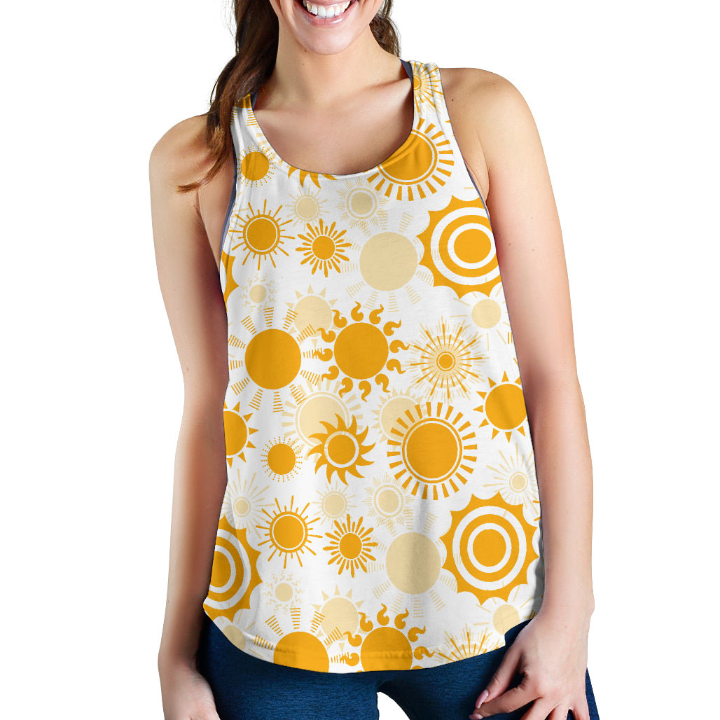 Sun design pattern Women Racerback Tank Top