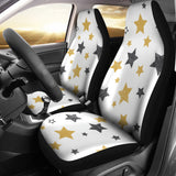 Hand Drawn Gold Black Star Pattern  Universal Fit Car Seat Covers