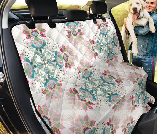 Square Floral Indian Flower Pattern Dog Car Seat Covers