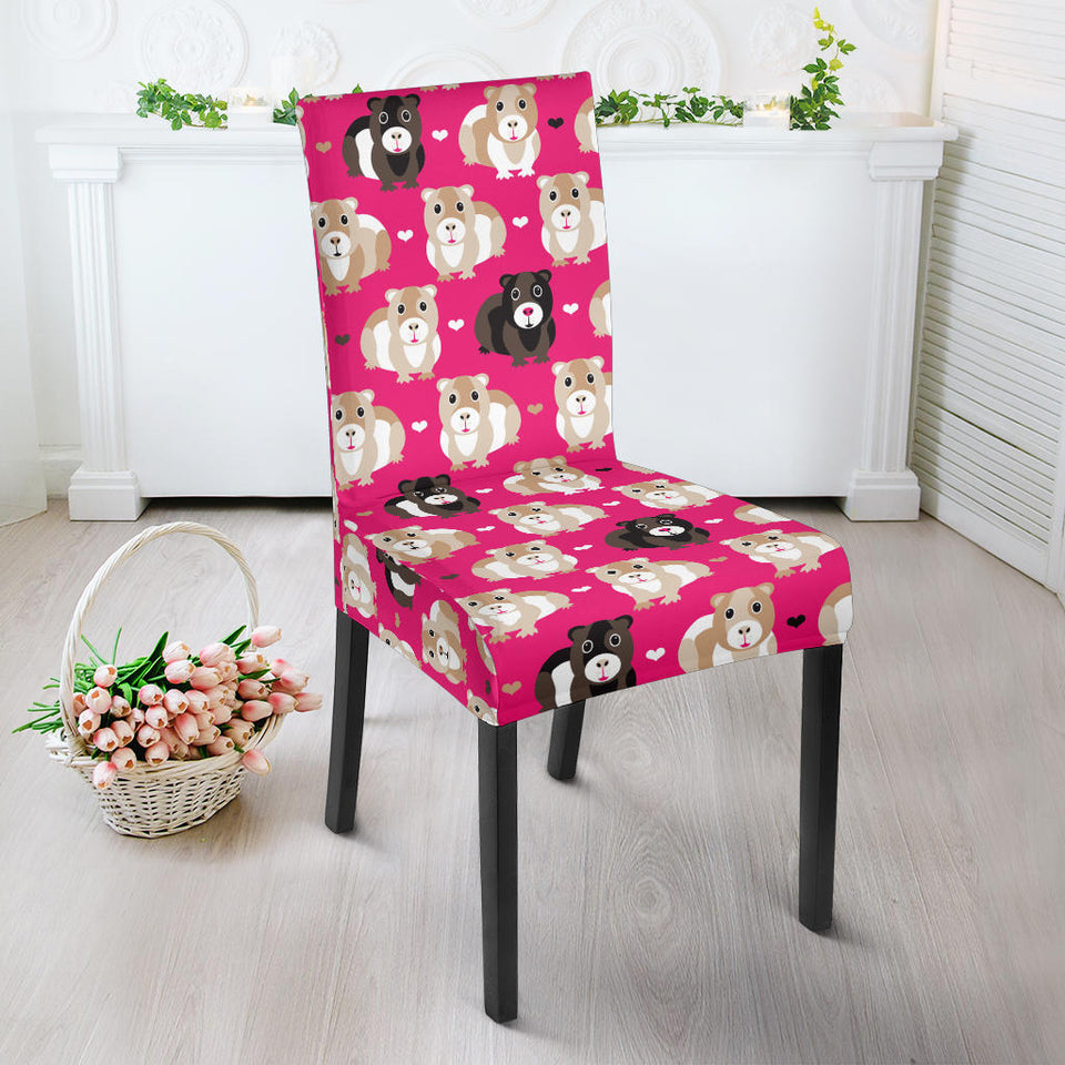 Guinea Pig Pattern Print Design 01 Dining Chair Slipcover