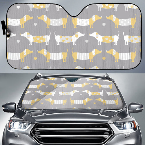 Cute Dachshund Dog Pattern Car Sun Shade