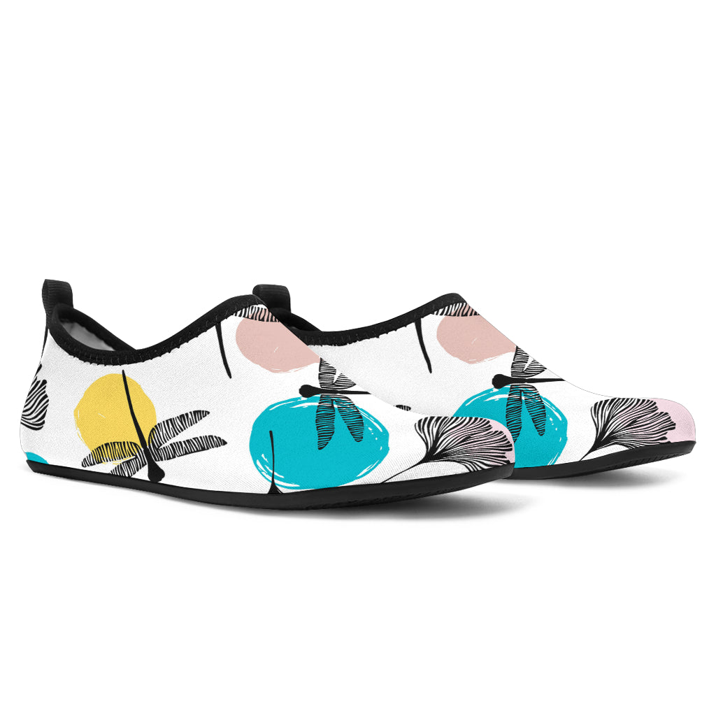 Dragonflies Ginkgo Leaves Pattern Aqua Shoes