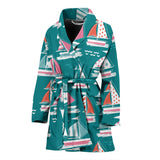 Cute Sailboat Pattern Women'S Bathrobe