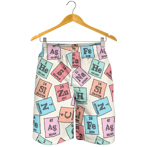 Chemistry Periodic Table Pattern Print Design 02 Men Shorts