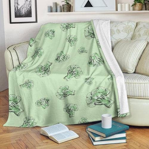 Broccoli Sketch Pattern Premium Blanket