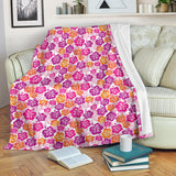 Hibiscus Pattern Print Design 01 Premium Blanket