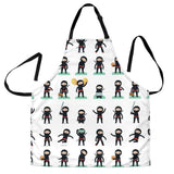 Cute Ninja Katana Sword Pattern Adjustable Apron